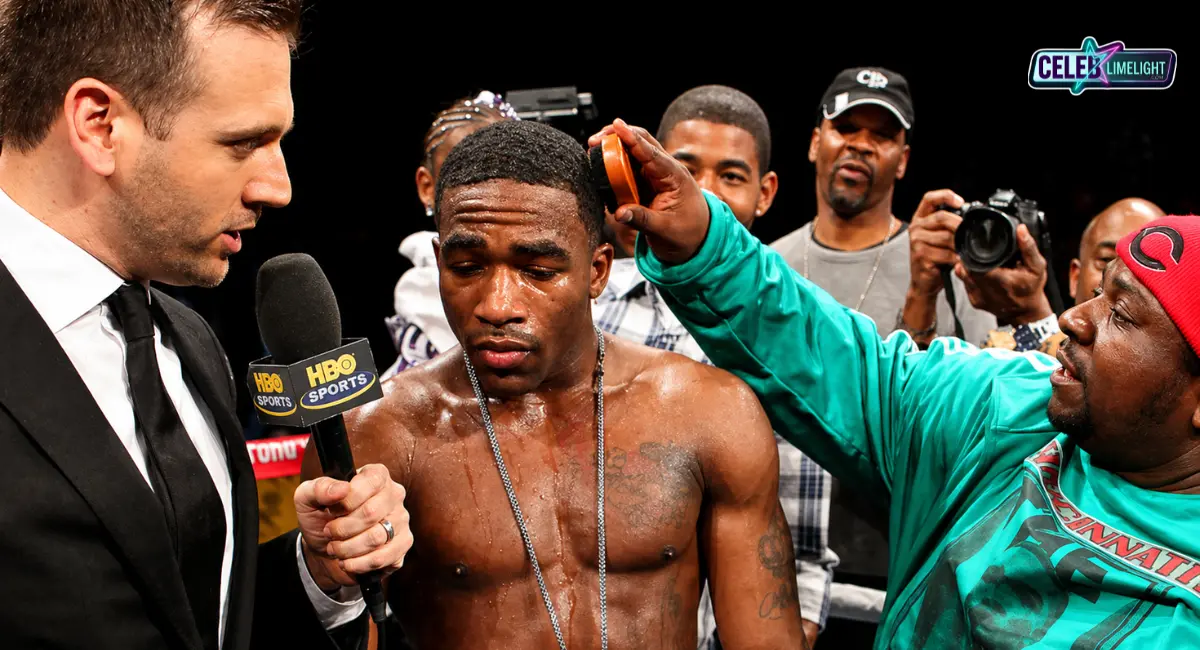 Adrien Broner being interviewed by HBO Sports after a fight