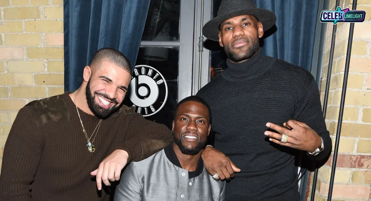 Kevin Hart with Rapper Drake & NBA all time legend lebron james